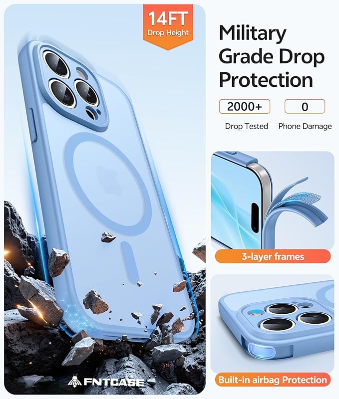 FNTCASE for iPhone 15 Pro Case: Translucent Matte Cases - Image 5