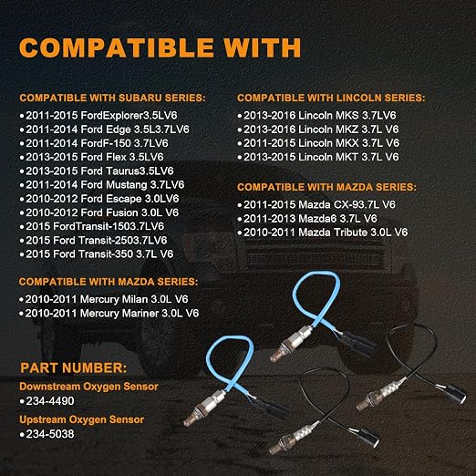 234-5038 234-4490 O2 Oxygen Sensor 4PCS Compatible - Image 2