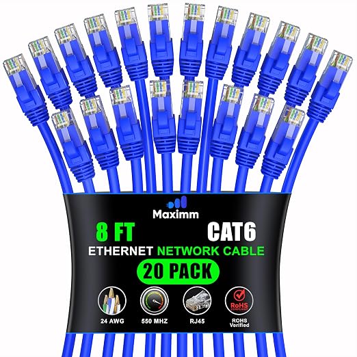 Maximm Cat 6 Ethernet Cable 8 ft by MaximmCable
