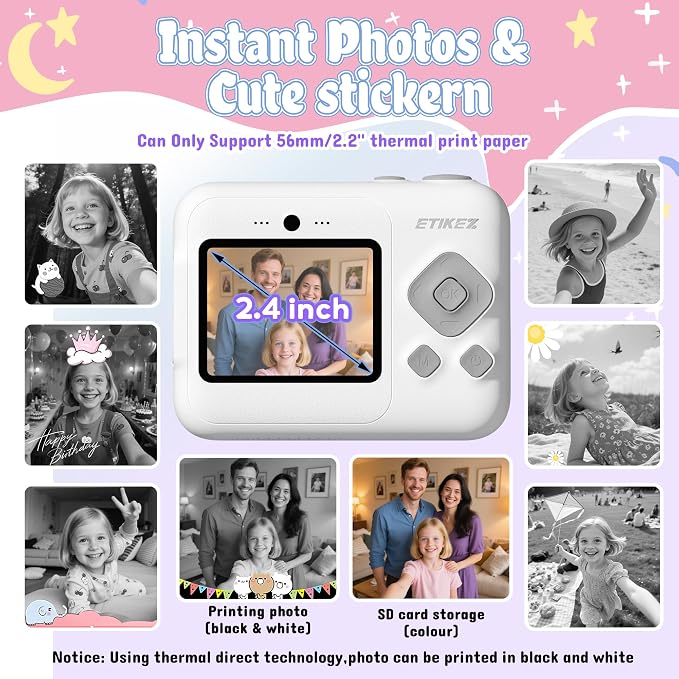 Kids Camera, 1080P Instant Digital Print Camera - Image 3
