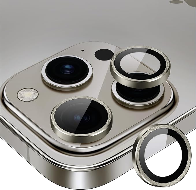 for iPhone 15 Pro/iPhone 15 Pro Max Camera Lens Protector Individual Metal Ring by Xfilm