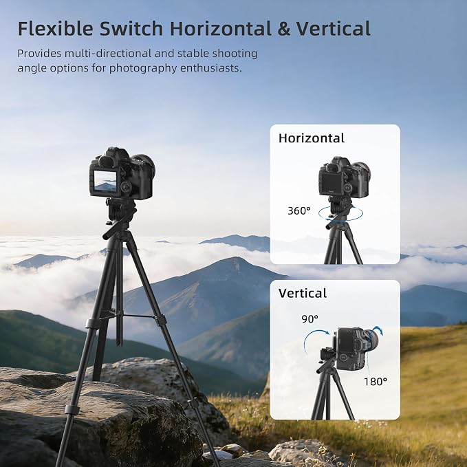 Camera Tripod, Travel Tripod for Camera Canon EOS Rebel Nikon, Compatible - Image 4