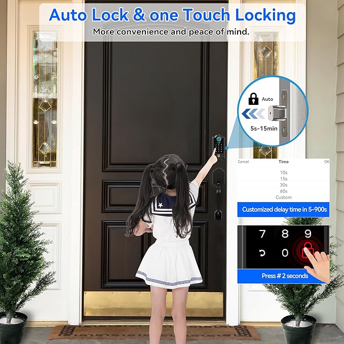 Smart Fingerprint Door Lock for Front Door – Keyless Entry Deadbolt - Image 5