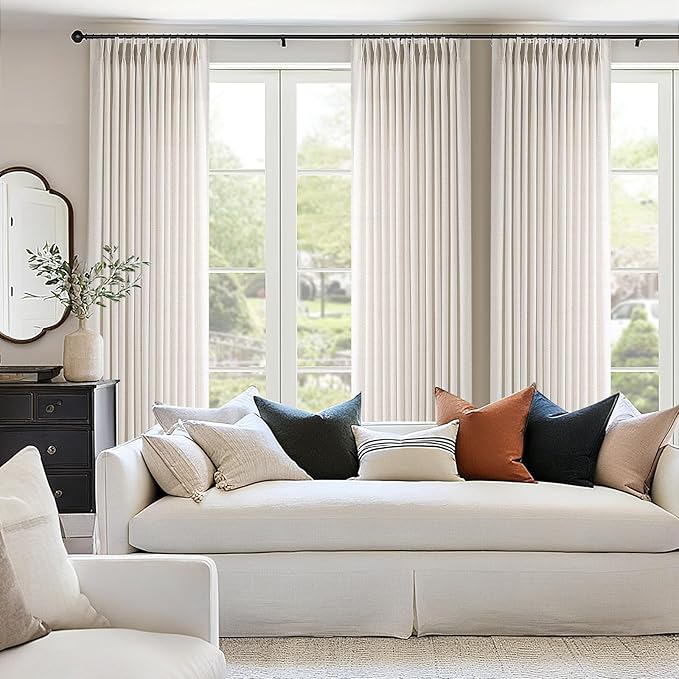 Memory Trained Pinch Pleated Curtains 132 Inches Long, Viral Linen Pinch Pleat - Image 4