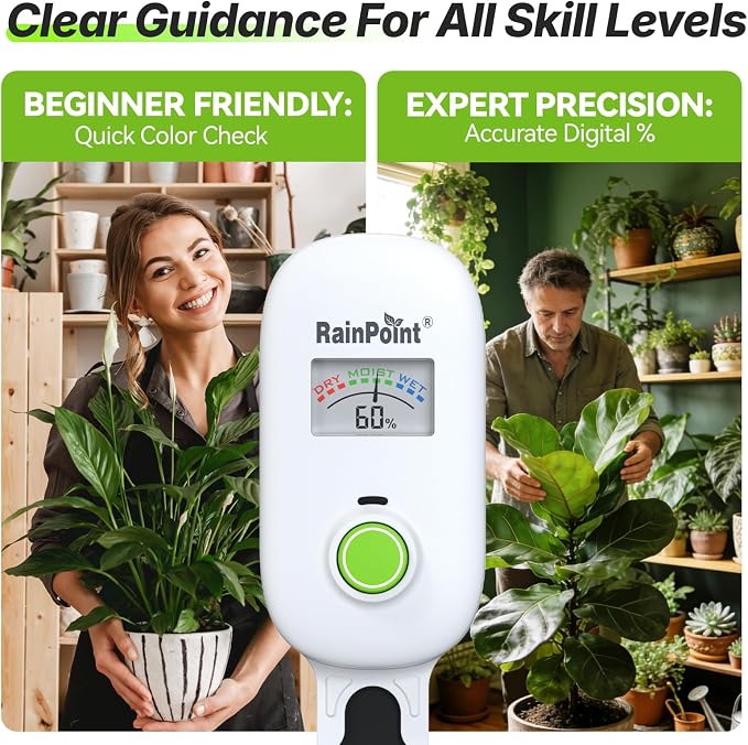 RAINPOINT Visual Gauge Digital Smart Wireless Plant Moisture Meter Kit - Image 2