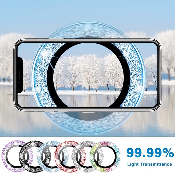 for iPhone 15 & iPhone 15 Plus Camera Lens Protector, Bling Glitter Diamond - Image 3