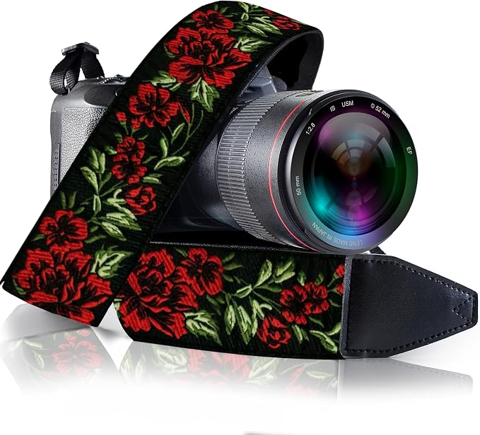 Art Tribute Camera Strap, Vintage Embroidered Neck Shoulder & Crossbody Camera by ArtTribute