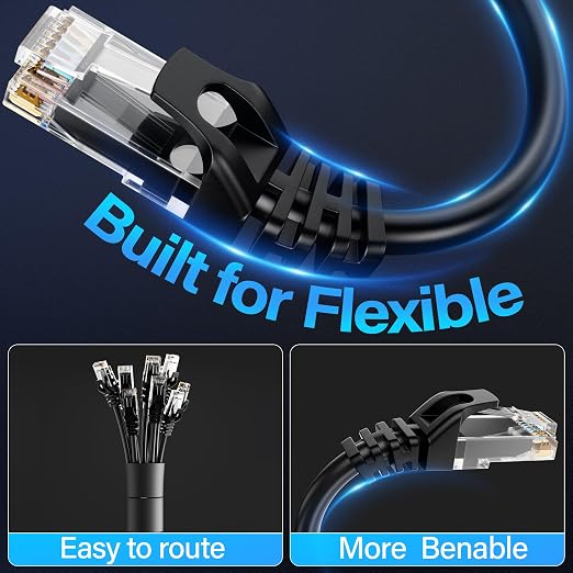 Cat6 Ethernet Cable 10Gbps 35 ft, UTP Ethernet Cable Cat 6, Flexible Bare - Image 4