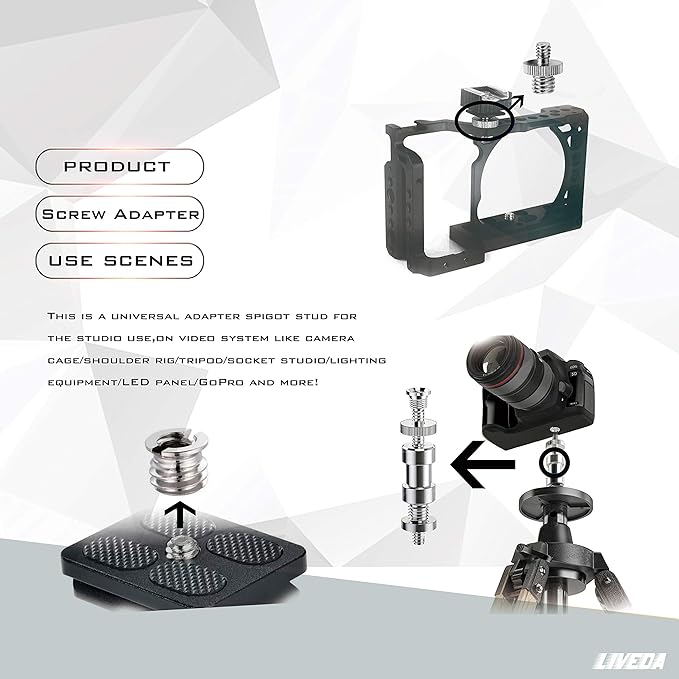 Niewalda 1/4 Inch to 3/8 Inch Tripod Adapter - Image 5