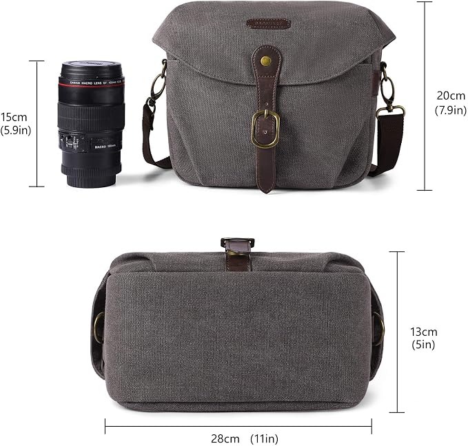 BAGSMART Camera Bag, SLR DSLR Canvas Crossbody Camera Case, Compact Camera - Image 6