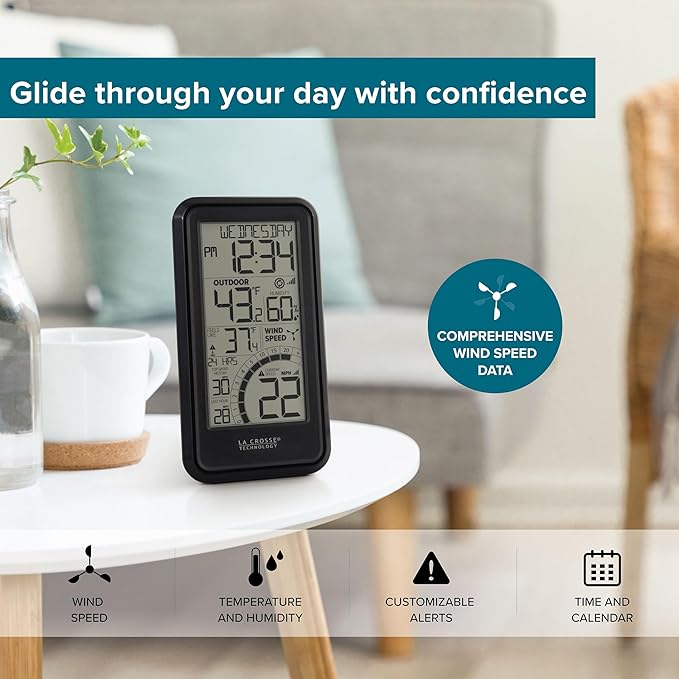 La Crosse Technology 327-1418BW Monochromatic Digital Wind Speed Station - Image 3