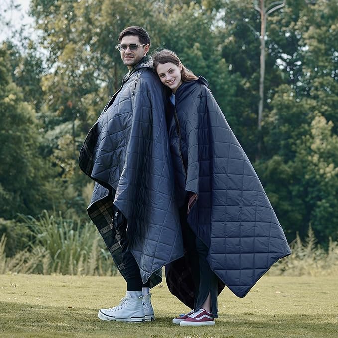 DUKUSEEK Waterproof Stadium Blanket, Hooded Outdoor Blankets Waterproof - Image 6