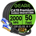 GEARit Cat8 Outdoor Ethernet Cable Waterproof, Direct Burial, LLDPE UV Jacket by GEARit