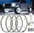 Nilight 4PCS 17inch Double Row LED Wheel Ring Lights Pure White by Nilight