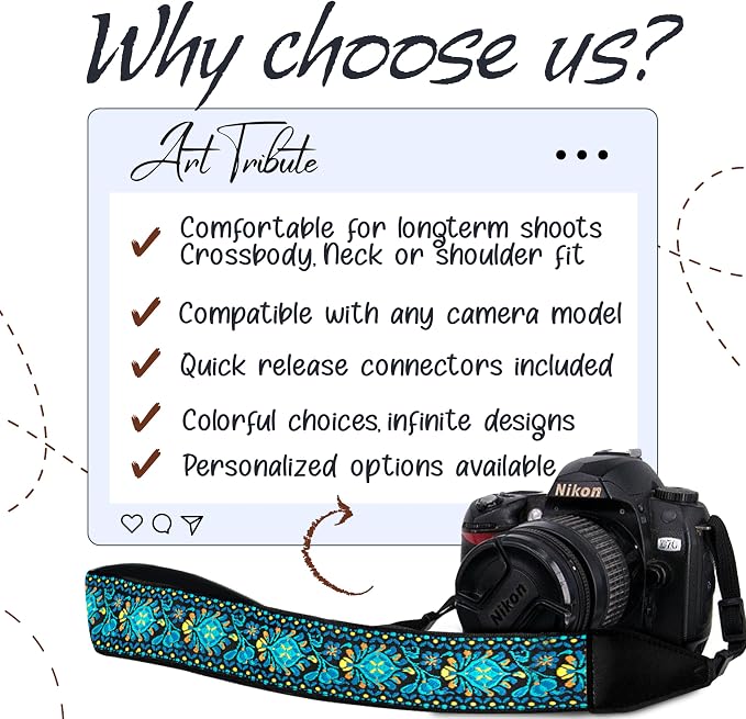Art Tribute Travel Camera Strap World Map - Image 9