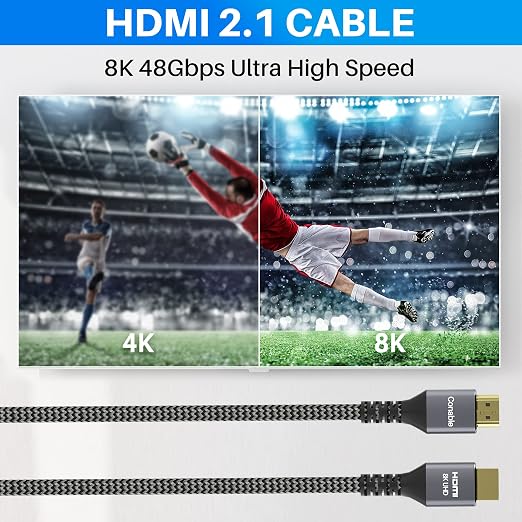 Conable 8K HDMI 2.1 Cable, Real Certified Cable, Ultra HD Braided Cord - Image 4