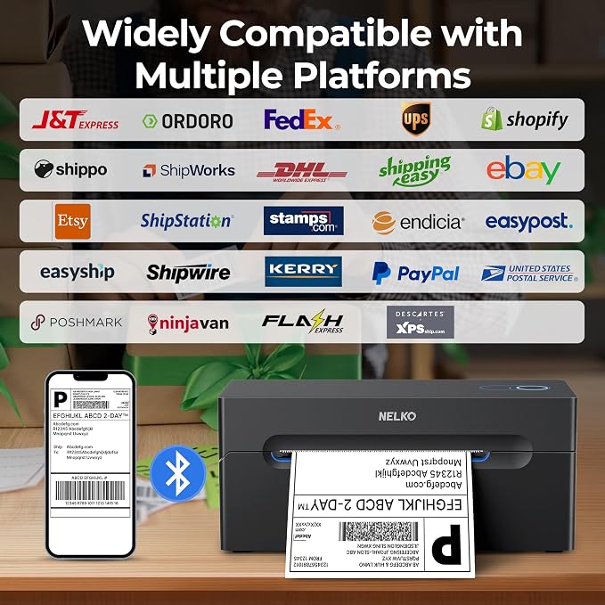 Nelko Bluetooth Thermal Shipping Label Printer, Wireless 4x6 Shipping Label - Image 5