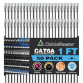 CableGeeker Patch Cables Cat6a 1ft Slim, Cat6 Ethernet Patch Cable 10G Support by CableGeeker