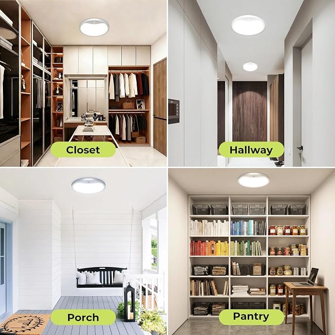 hepside 2 Pack Motion Sensor Ceiling Light Wired, 3000K/4000K/6500K LED Flush - Image 6