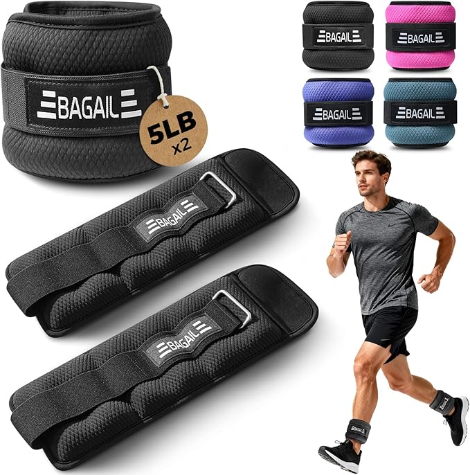 BAGAIL Ankle Wrist Weights for Women & Men, One Pair of 1/2/4/6/8/10 LBS by BAGAIL