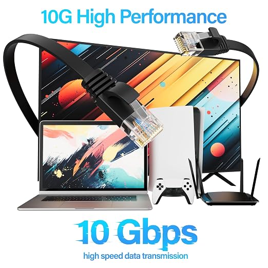Cat 6 Flat Ethernet Cable 150 FT, UTP 10Gbps High-Speed Cat6 Ethernet Cable - Image 2