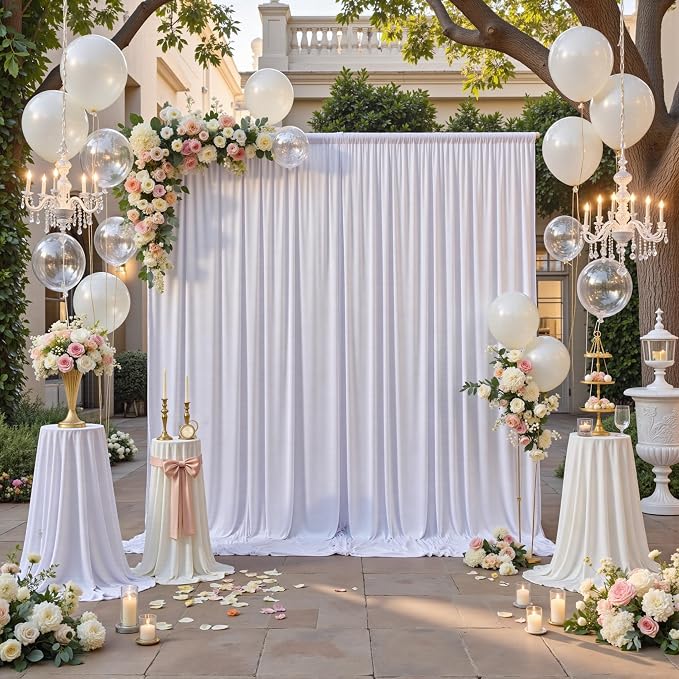 12ft x 10ft White Backdrop Curtains - Image 8