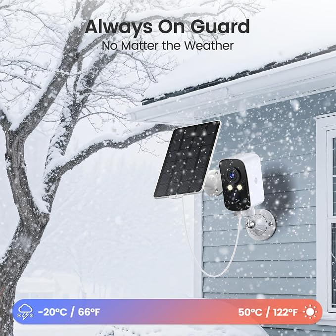 Wireless Outdoor Security Camera, 2.4G WiFi, Battery & Solar Powered, Magnetic - Image 5