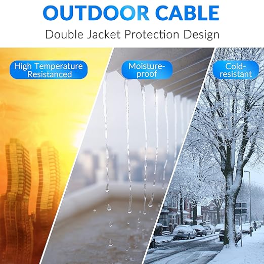 Cat5e Outdoor Ethernet Cable 100 Feet, Cat 5e Heavy Duty Internet Network LAN - Image 4