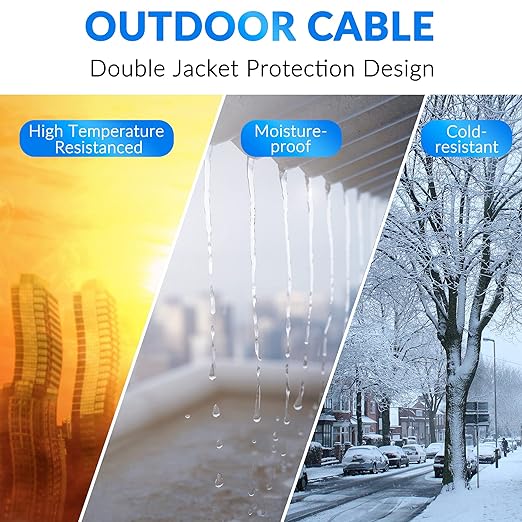 Cat5e Outdoor Ethernet Cable 200 Feet, Cat 5e Heavy Duty Internet Network LAN - Image 4