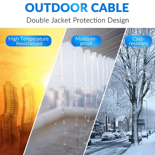 Cat5e Outdoor Ethernet Cable 75 Feet, Cat 5e Heavy Duty Internet Network LAN - Image 4