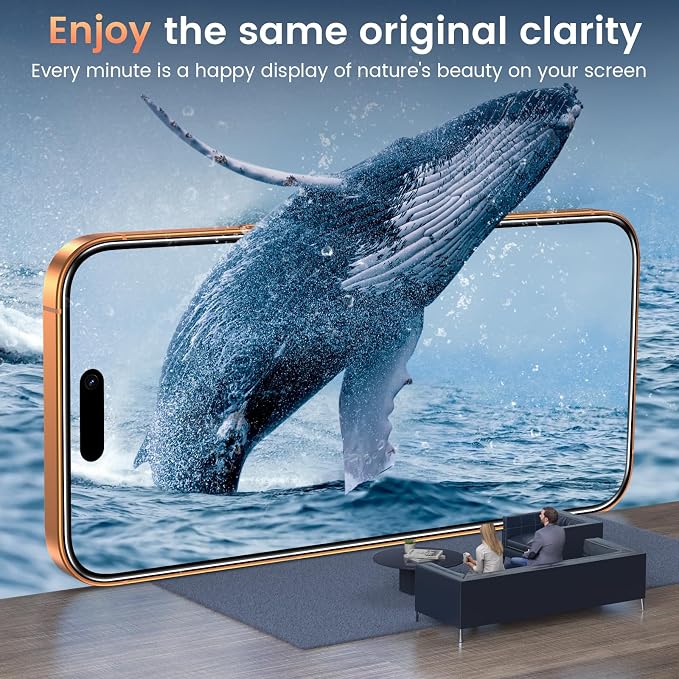 Fotbor Compatible with 3 Pack iPhone 17 Pro Screen Protector with 1 Set Camera - Image 5