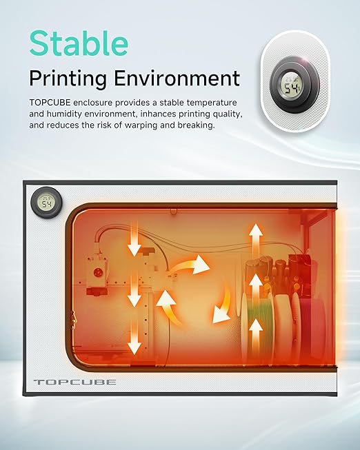 TOPCUBE 3D Printer Enclosure for Bambu Lab A1 Mini Combo, Stainless Steel Frame - Image 2
