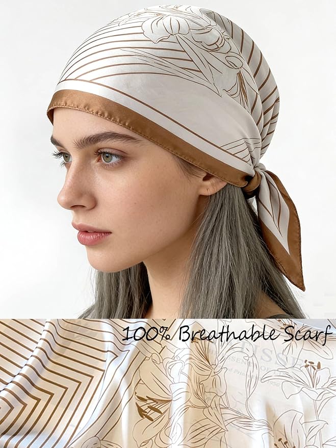 Silky Scarf for Women Lightweight Satin Bandanas Neck Hair Wrap For Sleeping - Image 4