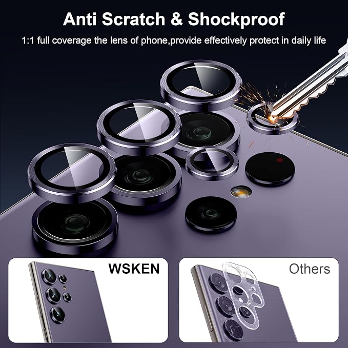 WSKEN for Samsung Galaxy S24 Ultra Camera Lens Protector, Ultra Thin Scratch - Image 3