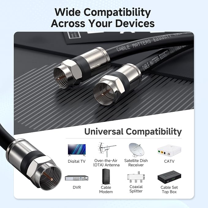 Cable Matters RG6 Coaxial Cable - 100ft - Image 5