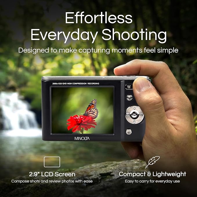 Minolta MND20 44MP Digital Camera – 2.7K Ultra HD Video, 16X Digital Zoom - Image 3