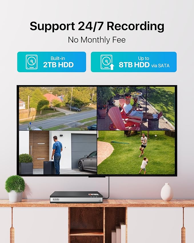 ZOSI 3K Lite 16Channel Security Camera System, AI Human/Vehicle Detection - Image 6