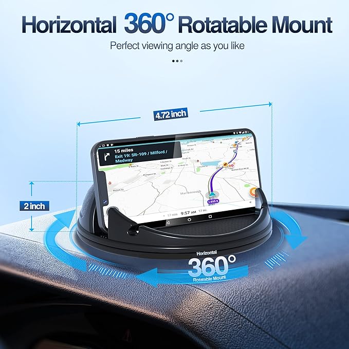 Loncaster Car Phone Holder Mount, Silicone Phone Mount - Image 2