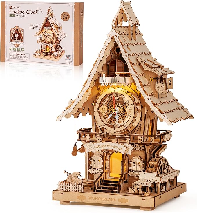 ROBOTIME 3D Wooden Puzzles for Adults-Cuckoo Clock Wooden Models for Adults to by ROBOTIMEBuildingThingstoLife
