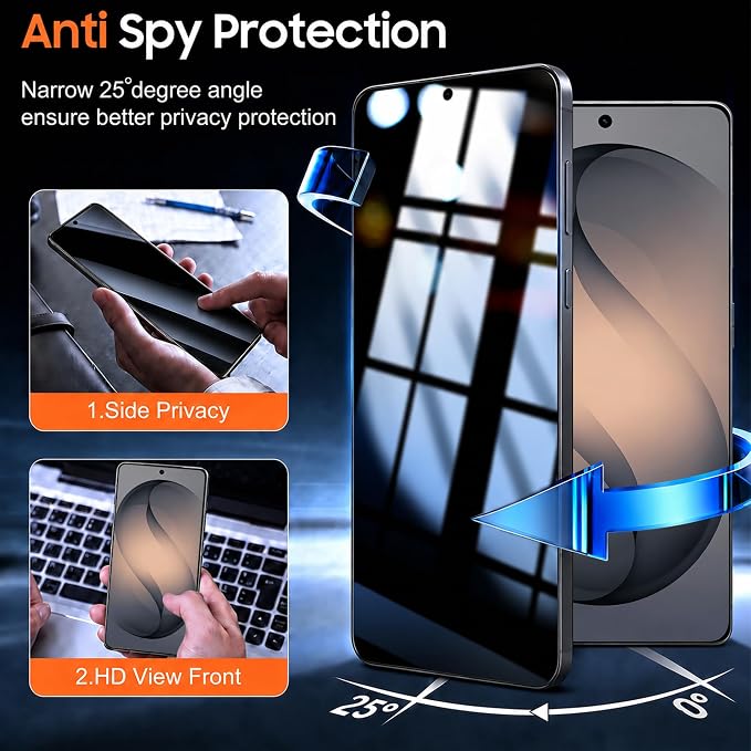 2+2 Pack for Galaxy S26 Plus Privacy Screen Protector and Lens Protector - Image 3
