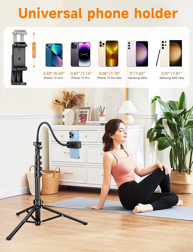 Phone Tripod, Portable Aluminum Cellphone Stand - Image 4