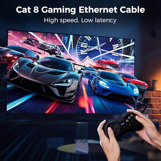 Cat 8 Ethernet Cable 60FT, High-Speed Braided Internet Cable Network Cord - Image 3