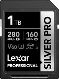 Lexar 1TB Professional Silver PRO SD Card, Full HD, by Lexar
