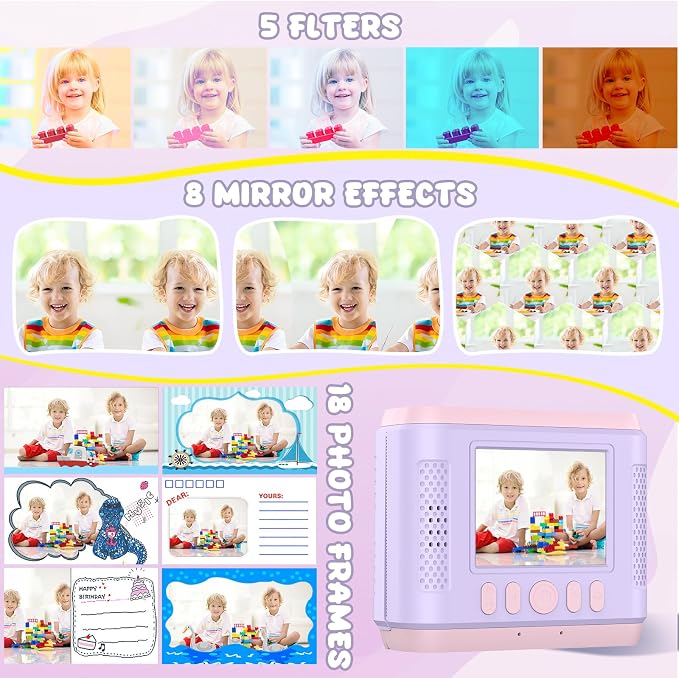 Instant Print Camera for Kids, 2.4 Inch Screen Kids Instant Cameras, Christmas - Image 3