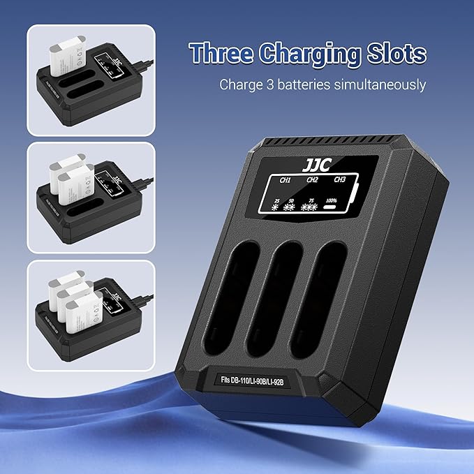 JJC DB-120 Battery Charger USB Triple Slot - Image 3