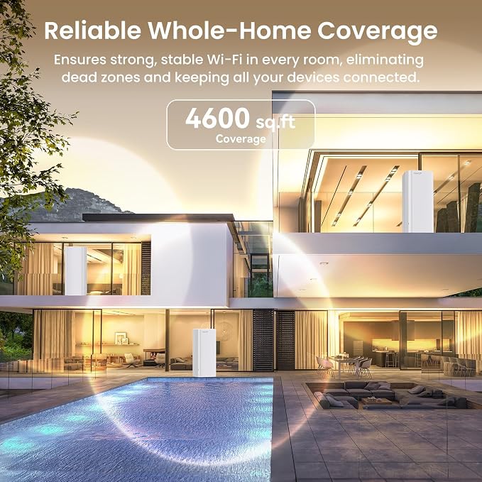 Tenda BE5100 WiFi 7 Mesh WiFi System – Dual-Band Whole-Home Coverage, 1×2.5G + - Image 4