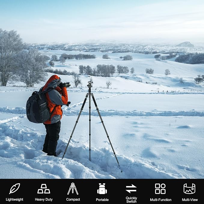 80/85 inches Heavy Duty Tripod for Camera and Phone, DSLR Binoculars Spotting - Image 3