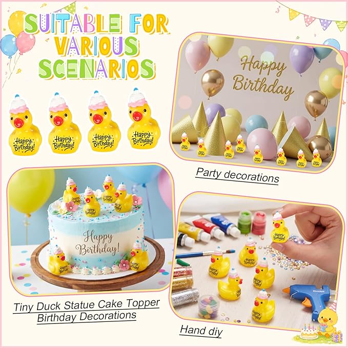 Skylety 25 Piece Happy Birthday Resin Ducks - Image 4