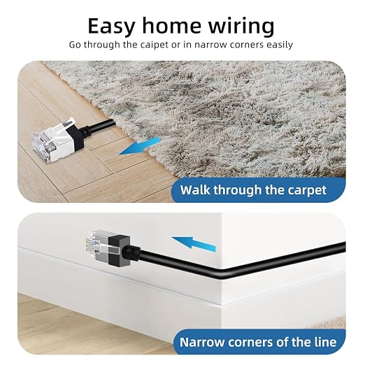 Ultra Thin Cat 6 UTP Ethernet Cable 1.6 Feet 5Pack, Flexible & Slim Rj45 Cat6a - Image 4