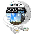 Cat6a Ethernet Cable Slim 75ft Outdoor&Indoor, 28AWG Pure Copper Cat6 Internet by Unknown